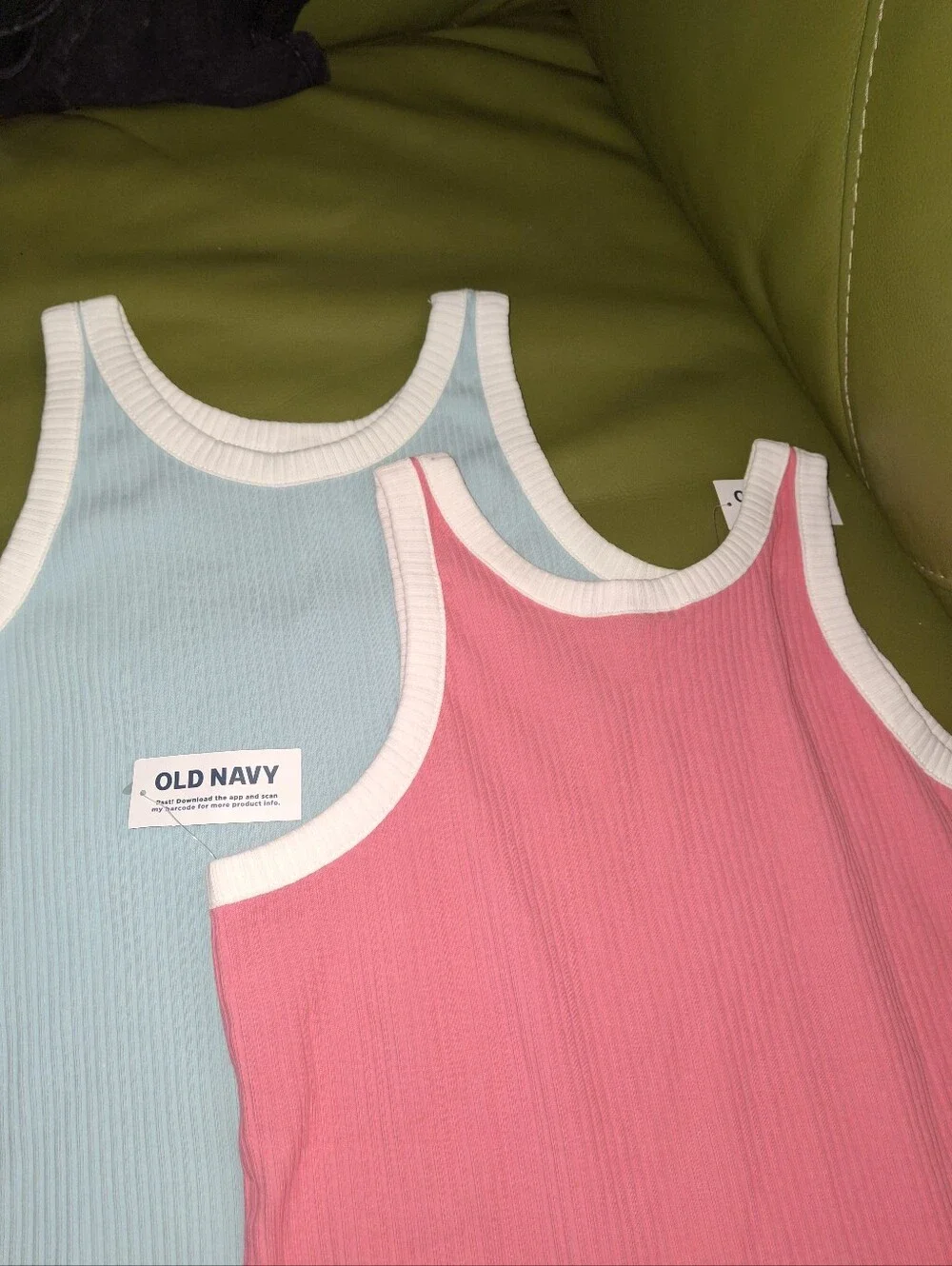Old Navy Tank Dress Ribbed Set Of 2 Pink & Light Blue XL 14/16 NEW